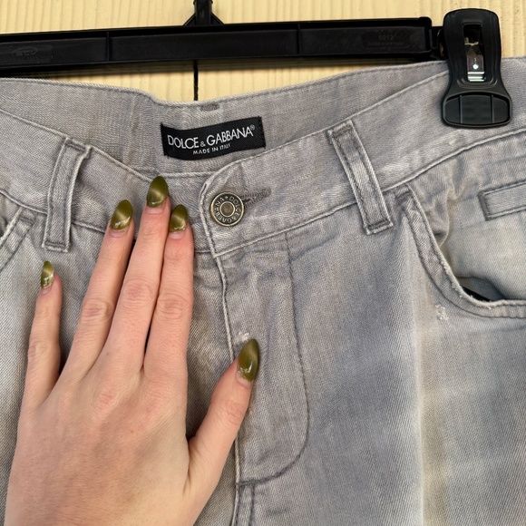 Dolce & Gabbana Men's Ecru Sand/Gray Slim Jeans - Picture 2 of 8